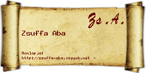 Zsuffa Aba névjegykártya